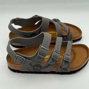 BIRKENSTOCK Canberra Dark Gray Skull Print Sandals 📐EU38/US7-7.5